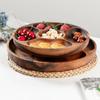 Round Food Serving Tray Solid Wood Fruit Platter Serving Dishes Dried Fruit Plate  Kitchen