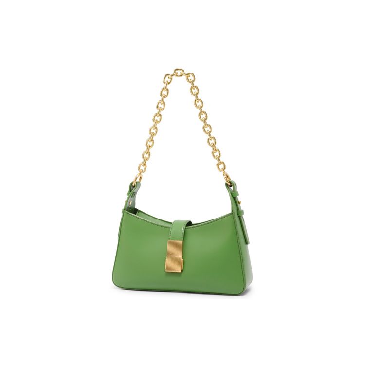 Charles & Keith Fashion Minimalist Trendy Chain Faux Leather Shoulder Bag Women Shoulder Bag Black Beige Green CK2-20781726-1