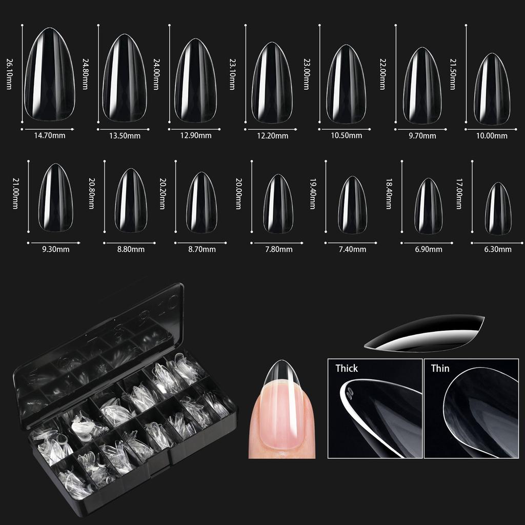 Soft Gel False Tips Natural Sculpted Ballet Coffin Almond Fake Nails Full Cover Premium Press On Nails Nail Supplies