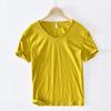 T-shirt da uomo semplice in cotone sottile traspirante slim a maniche corte T-shirt casual da uomo tinta unita a maniche corte Maglietta di base