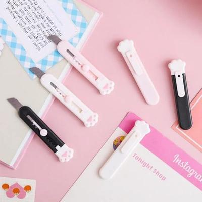 Mini navaja de bolsillo Kawaii, cortadora de papel, cuchilla recargable, para envolver manualidades, papelería escolar y de oficina.