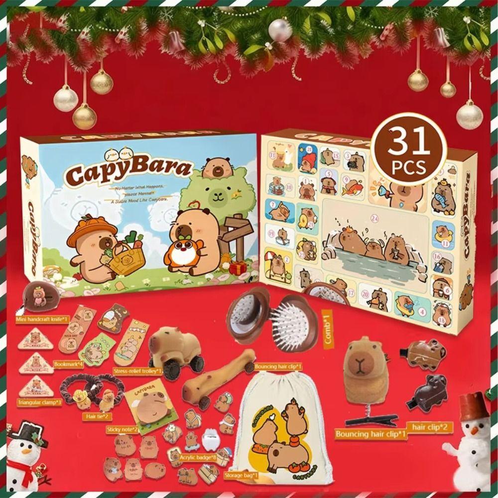 Anime Figure Models Capybara Advent Calendar Countdown Capybara Themed Set Capybara Blind Box Calendar Cartoon Surprise