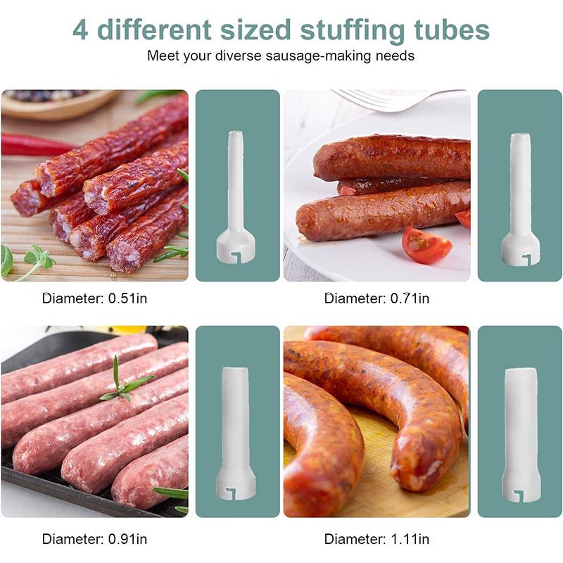 Sausage Stuffer Machine with 4 Stuffing Tubes Meat Stuffer Sausage Filling Tool Household Manual Vertical Sausage Maker Tool Kit