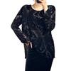 1meter BlackColor Brocade Burnout Velour Fabric Floral Printed Jacquard Fabrics for DIY Cheongsam Dress Clothing