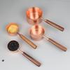Rose Gold & Wood Handle Stainless Steel Measuring Spoons & Cups Set - 8 Pieces