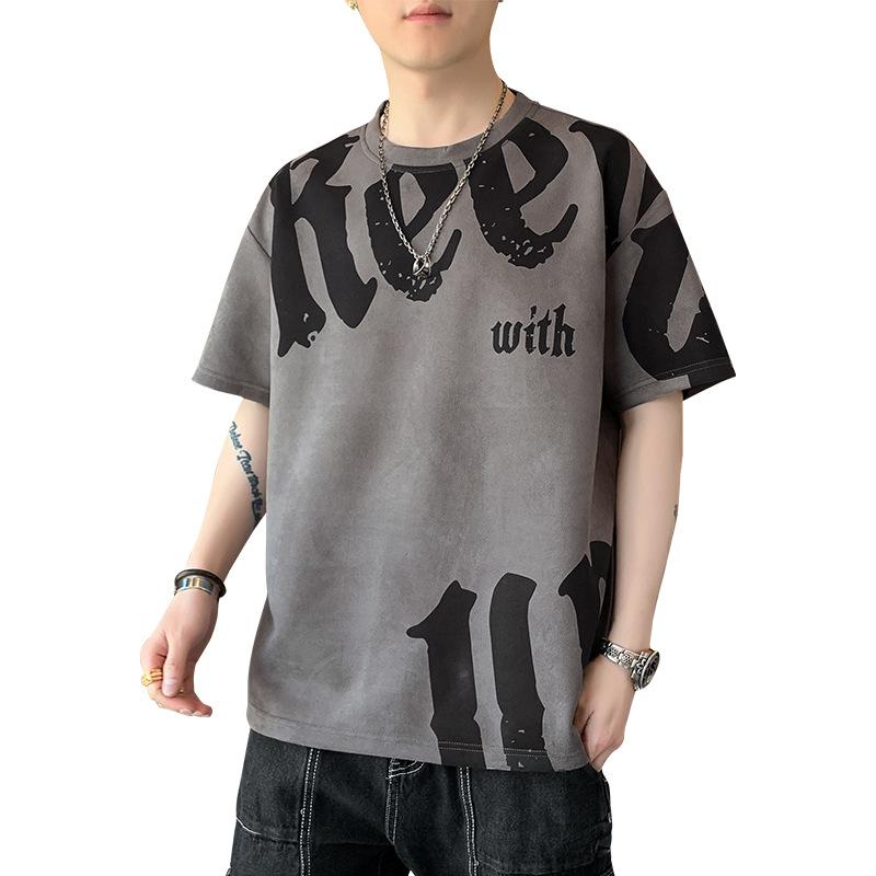 Camiseta Masculina de Manga Curta Verão Lazer Esportes Algodão