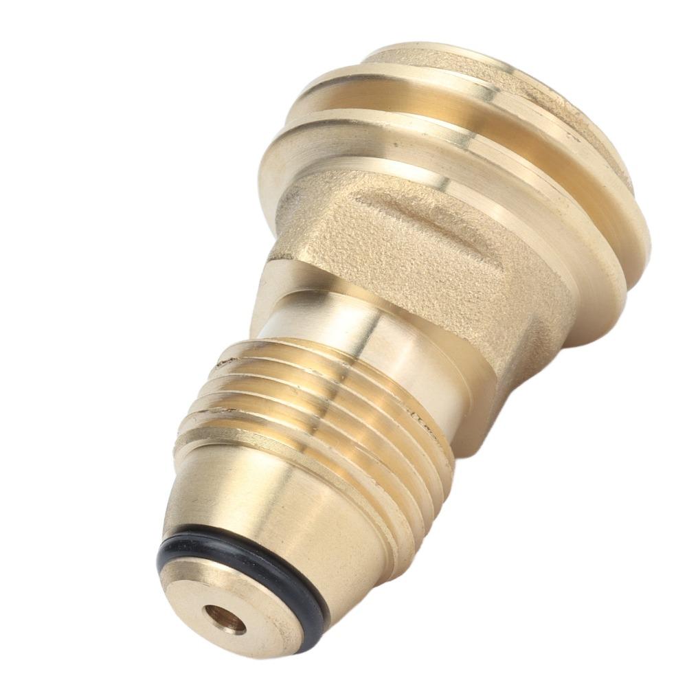 Solid Brass Propane Tank Adapter For LP Tank Service Valve Quick Connect POL to QCC1 Adapter Converts POL to QCC1/Type1