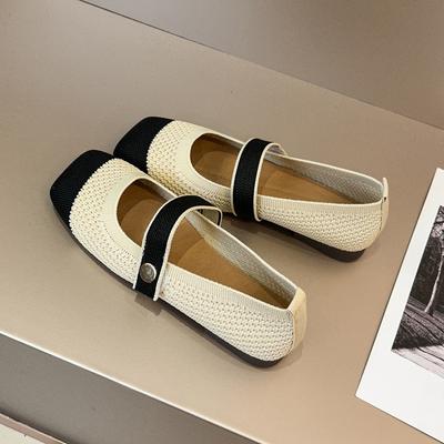 Lady Fashion Mary Janes Sapatos 2024 Primavera Verão Ballet Flats Mulheres Sapatos Casuais Salto Baixo Antiderrapante Sapatos Descalços Biqueira Quadrada