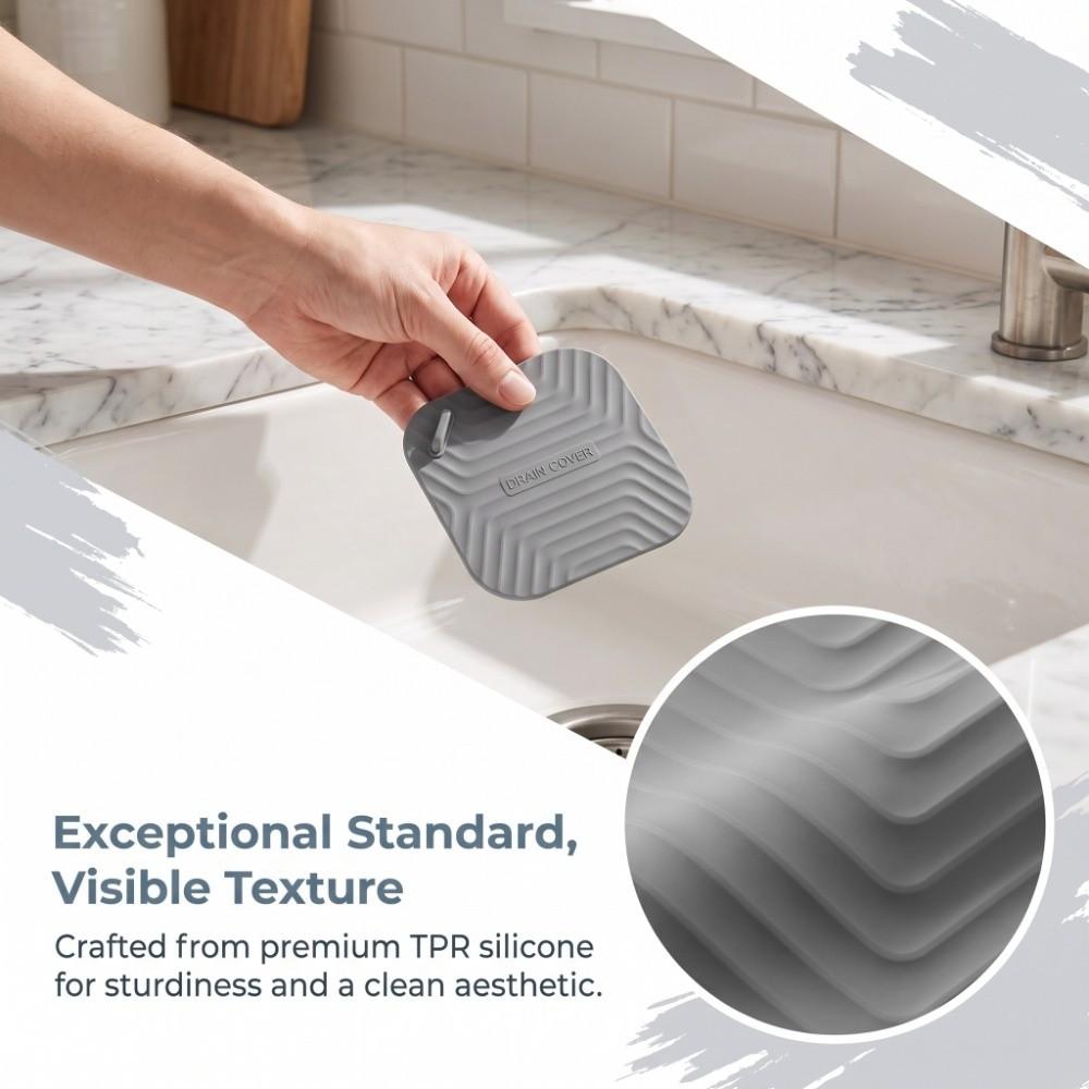 Grey, Green, Yellow, Red Anti-clog Silicone Floor Drain Cover серый