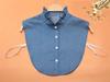 Ladies Cotton Shirt Detachable Collars for Womens Blue Stand Fake Collars White Girls Blouse Tops Decorative Clothese Accessory