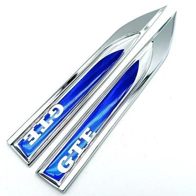 2 pezzi Logo GTE in Metallo 3D Emblema Parafango Distintivo Adesivi per Auto per Golf Tiguan Passat Tayron Touareg Accessori