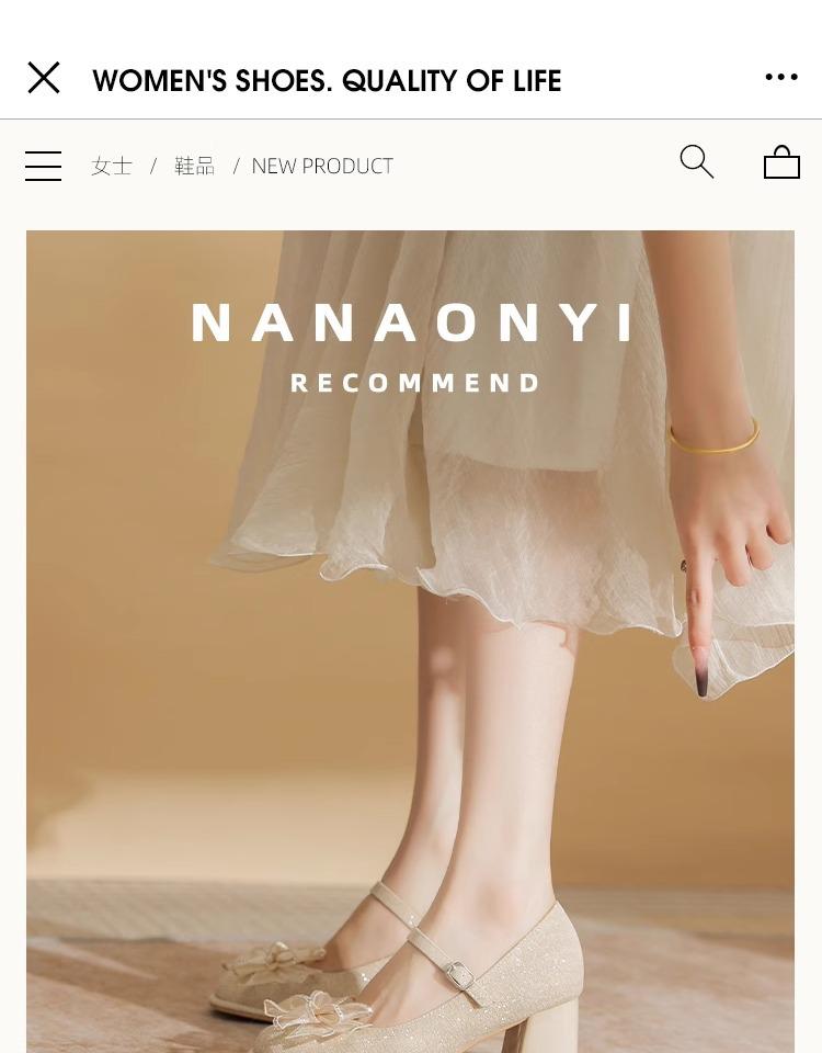 Round head Mary Jane women's shoes new thick heel fashion single shoes with sparkling bow fairy high heels