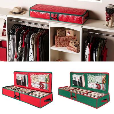 Oxford Christmas Wrapping Paper Storage Bag Washable Reusable Xmas Ornament Organizer Dustproof Large Capacity Under Bed Storage