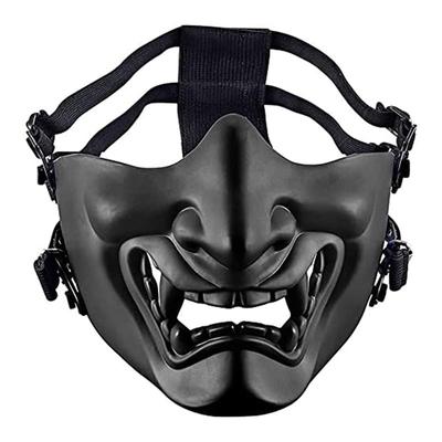 ABGR-Protective Masks For Cosplay-Evil Samurai Half-Face Masks For Halloween Parties Games Co