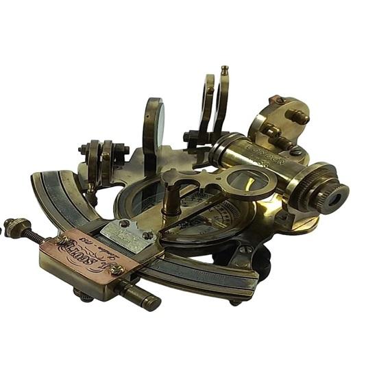 

London J. Scott Brass Sextant Nautical Instrument for Desk or Gift