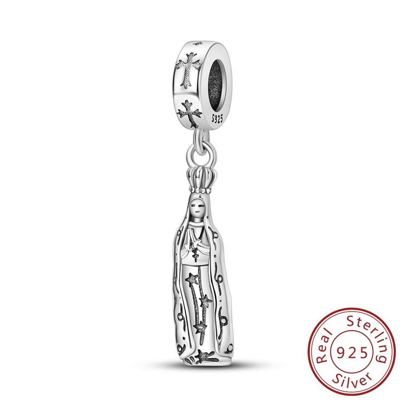 

CodeMonkey 100% 925 Sterling Silver Charm Virgin of Guadalupe Beads for Bracelet & Bangle Jewelry Making