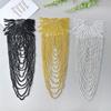 Sew On Clothes Sequins Bead Embroidery Tassels Long Chain Shoulder Patches Beaded Retro Epaulets Wedding Dress
