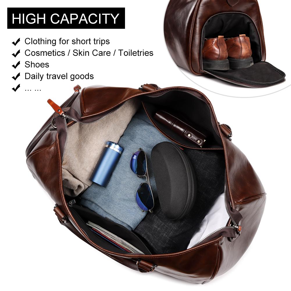 HUMERPAUL Genuine Leather Travel Bag Large Capacity Bag Handbag