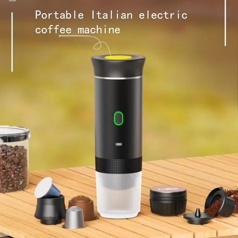 1Pc Portable 3-in-1 electric espresso machine with automatic heating for use in cars, offices, camping, and hiking