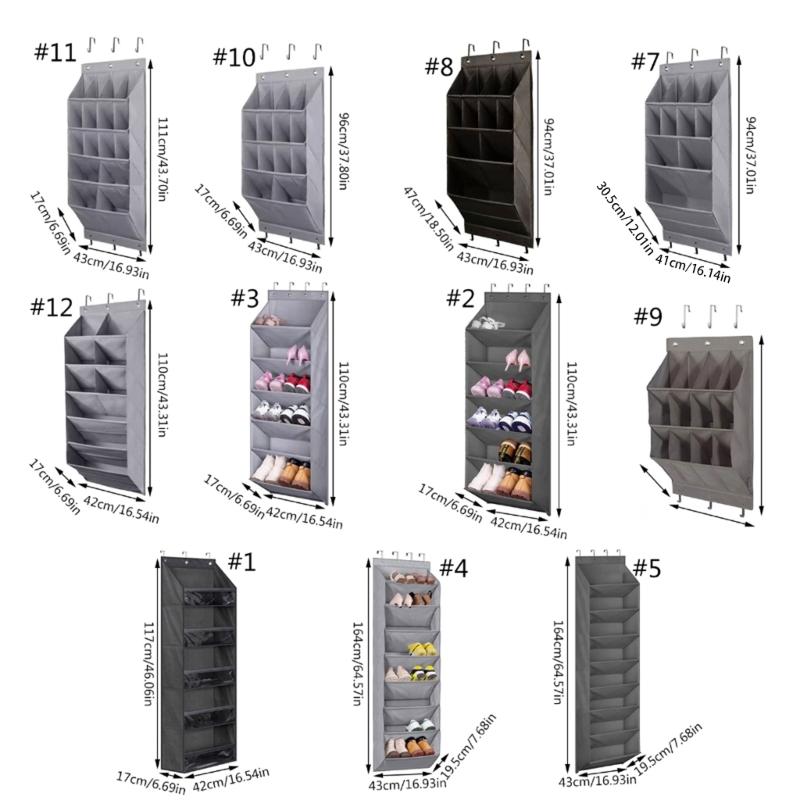 1 Set Over the Door Shoe Organiser Behind Door Shoe Rack with Deep Pockets Hanging Shoe Cabinet for Trainers Boot