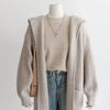 Cardigan Mantel für Damen Winter Oversize Verdickt Einfarbig Locker Langarm Mit Kapuze Cardigan Mantel Oberteil