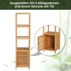 Bathroom Cabinet, Freestanding, 3 Shelves, Narrow & Tall, Louvered Door, 36 x 33 x 140 cm