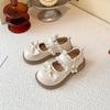 Korean-style shiny leather girls' shoes with double bows, princess shoes for autumn2026New style women's loafers, versatile and stylish
