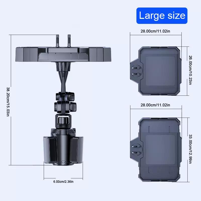 

Автомобільний підстаканник SEAMETAL, регульоване кріплення для телефону, столик для їжі, що обертається на 360°, розсувна тарілка Large