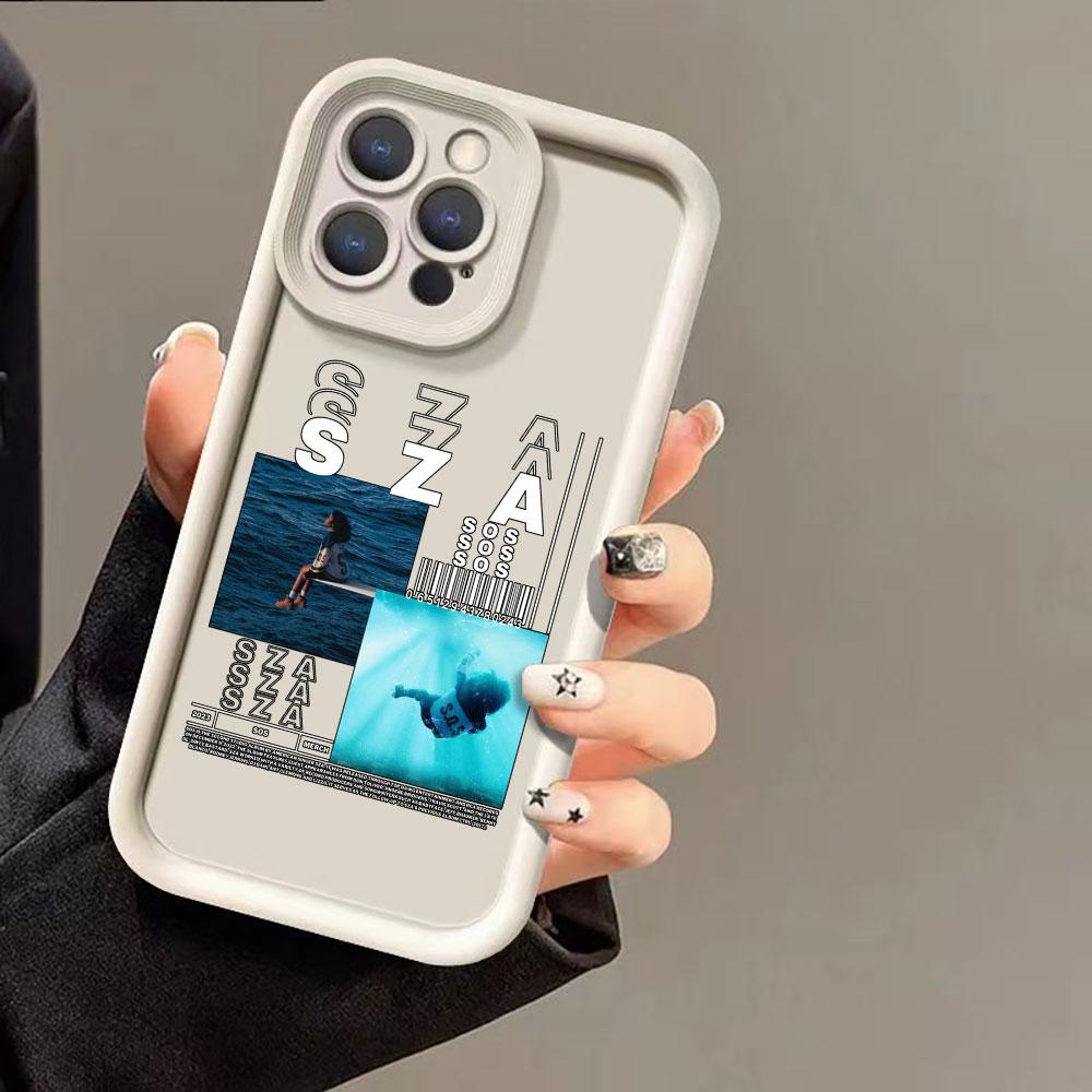 Liquid Silicone Shockproof Case For Apple iPhone 15 14 13 12 11 Pro Max 7 8 16 X S 14 15ProMax Phone Case Singer SZA SOS Cover
