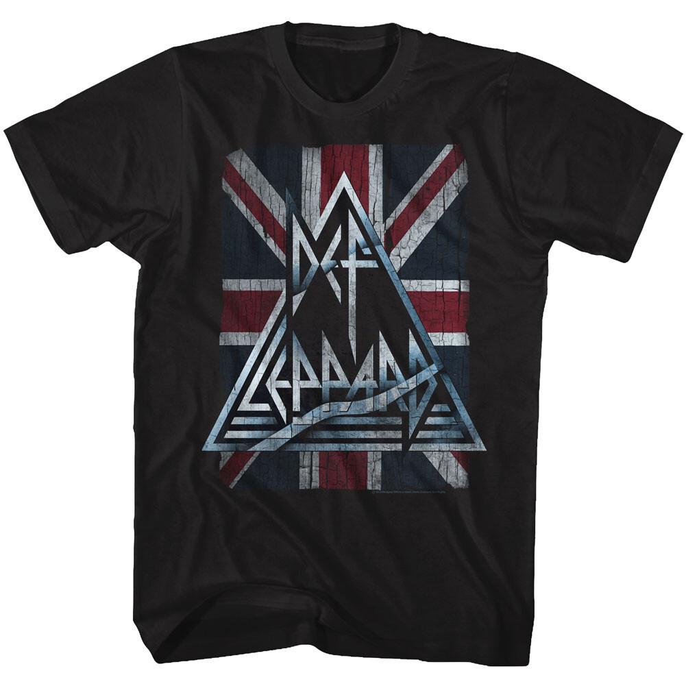 Def Leppard Jacked Up British Flag Men T Shirt Rock Band Merch S