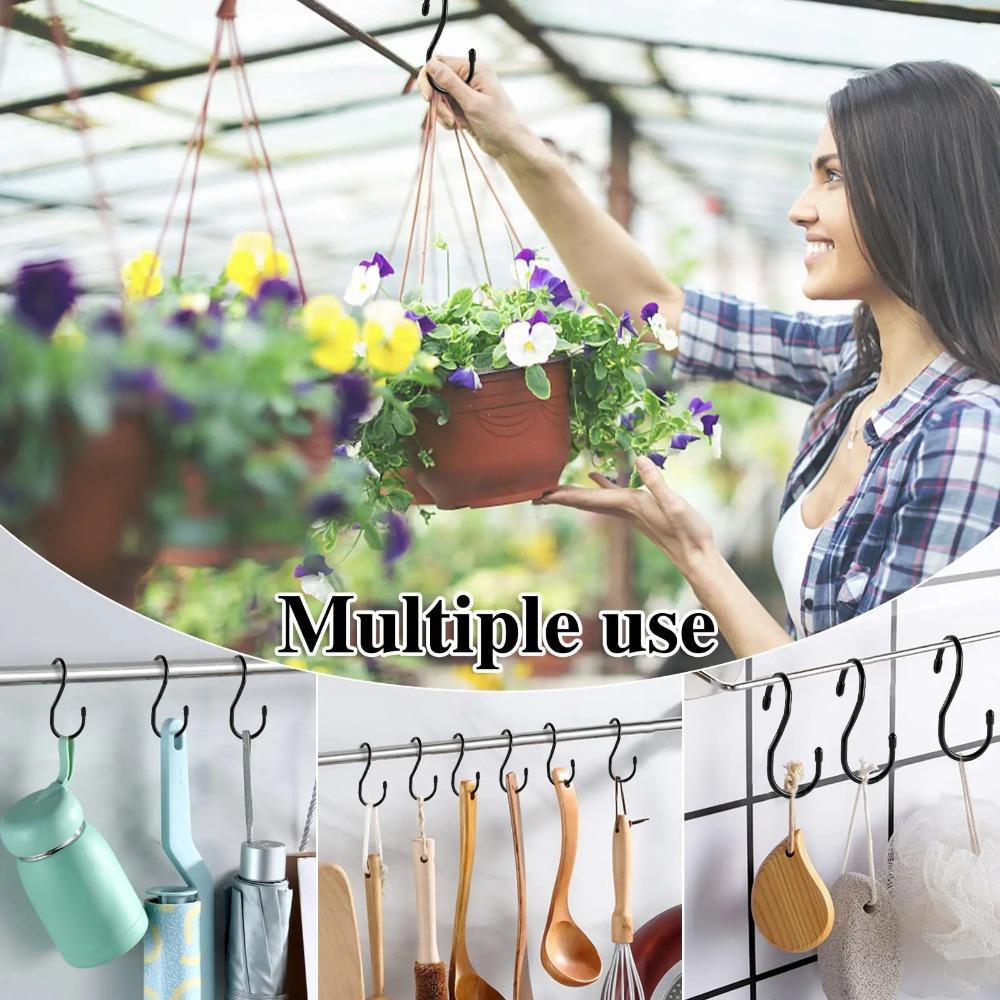 5pcs S Shaped S Hooks Metal Storage Rack Unique Bag Hanger Hooks  Home