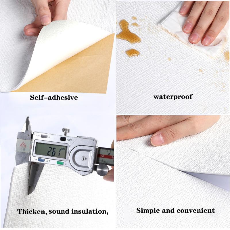 3D DIY lněná pěna Vodotěsná samolepicí samolepka na zeď DIY Home Obývací pokoj Dekor pozadí Tapeta Samolepky na zeď