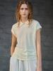 Premium Hemp Short-sleeved Women's Summer Hemp POLO Shirt Commuter Knitted T-shirt Old Money Style Simple Lapel Top
