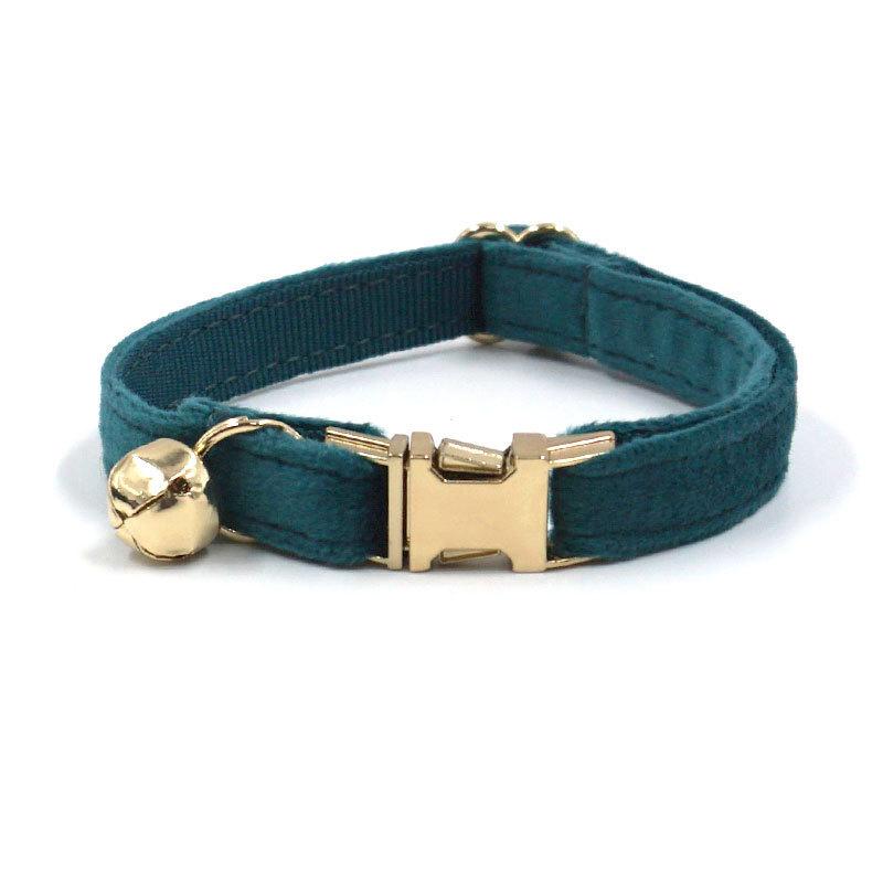 Cat Collar With Solid Color And Bell Decoration For Indoor And Outdoor Use