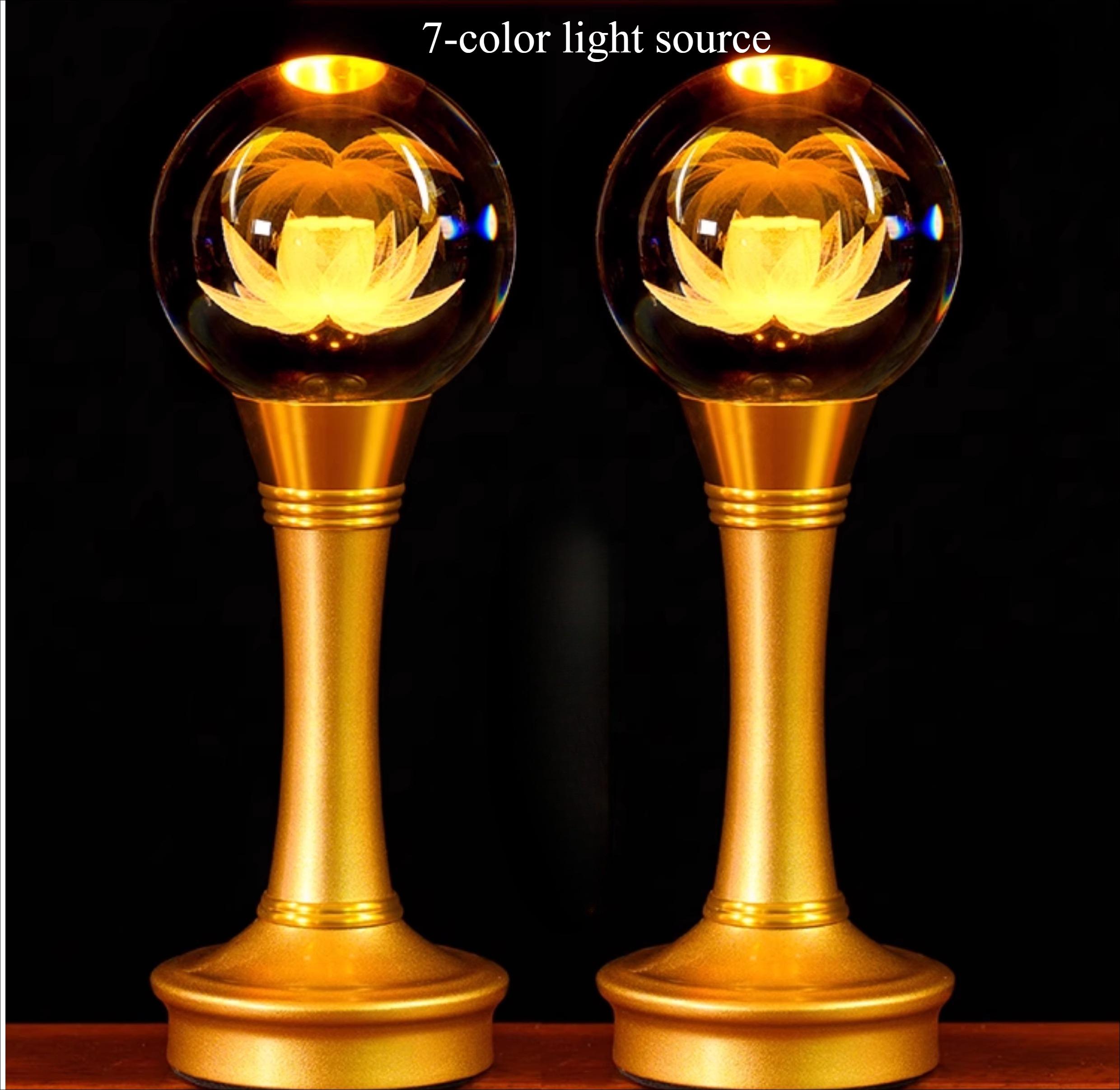 

2PCS Buddhist Tools Household Buddhist Tools Interior Decoration Simulated candlestick Blessings Exorcism and Avoidance of Evil