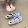 French evening bow slippers Mary Jane shoes women's 2025 new summer soft-soled Muller shoes with skirt single shoes