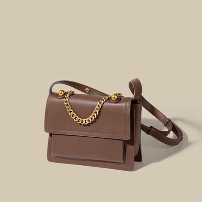 Leather Messenger Bag, Women's Crossbody Bag, Commuting Niche Quality, Single-shoulder, Large-capacity Chain, Wandering Bag