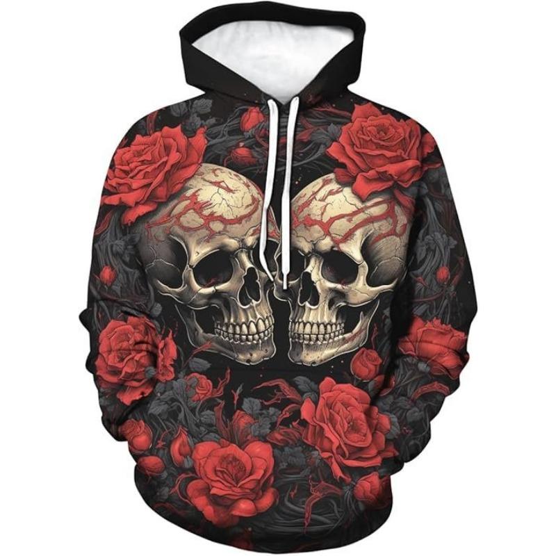 Autumn 3D Skull Printed Hoodies Fashionable Casual Sports Long Sleeved Children's Boy Hooded Sweatshirts