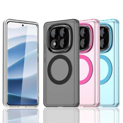 Redmi Note 14 Pro 5G Note 14 Pro+ Plus İçin Manyetik Kablosuz Şarj Kılıfı Şeker Renkleri Şeffaf Arka Kabuk Coque