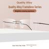 Men's Business Rimless Super Elastic Alloy Eyeglass Frame, Ultralight & Stylish for Myopia