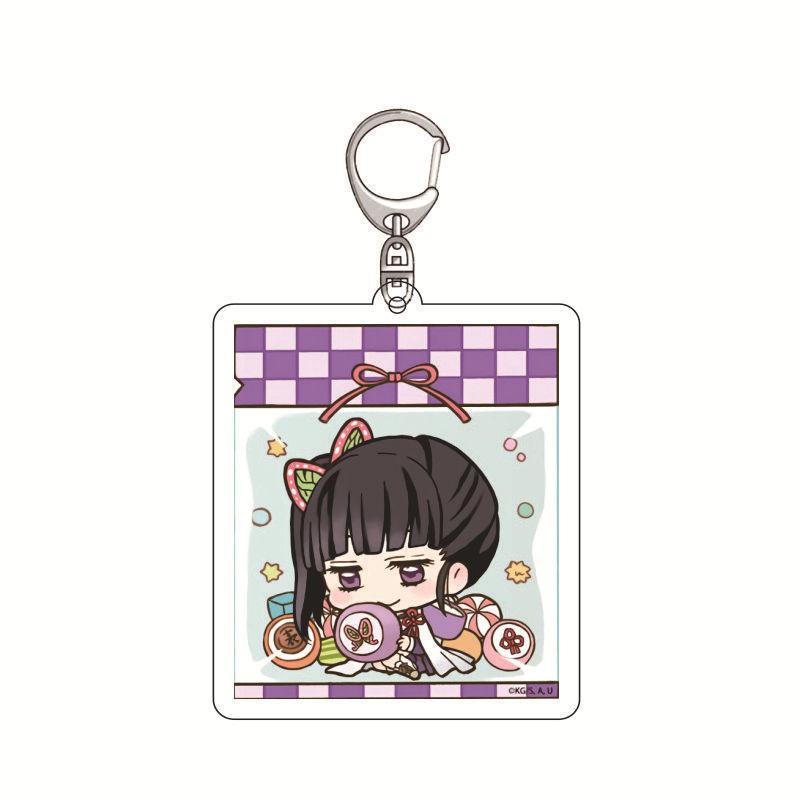 Anime Demon Slayer Keychain Acrylic Pendant Tanjiro Kamado Nezuko Zenitsu Agatsuma Creative Pendant Accessory Gift for Fans