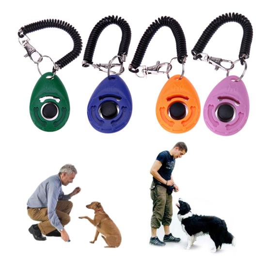 Pet Trainer Oval Shape Elastic ABS Dog Training Clicker for Outdoor
