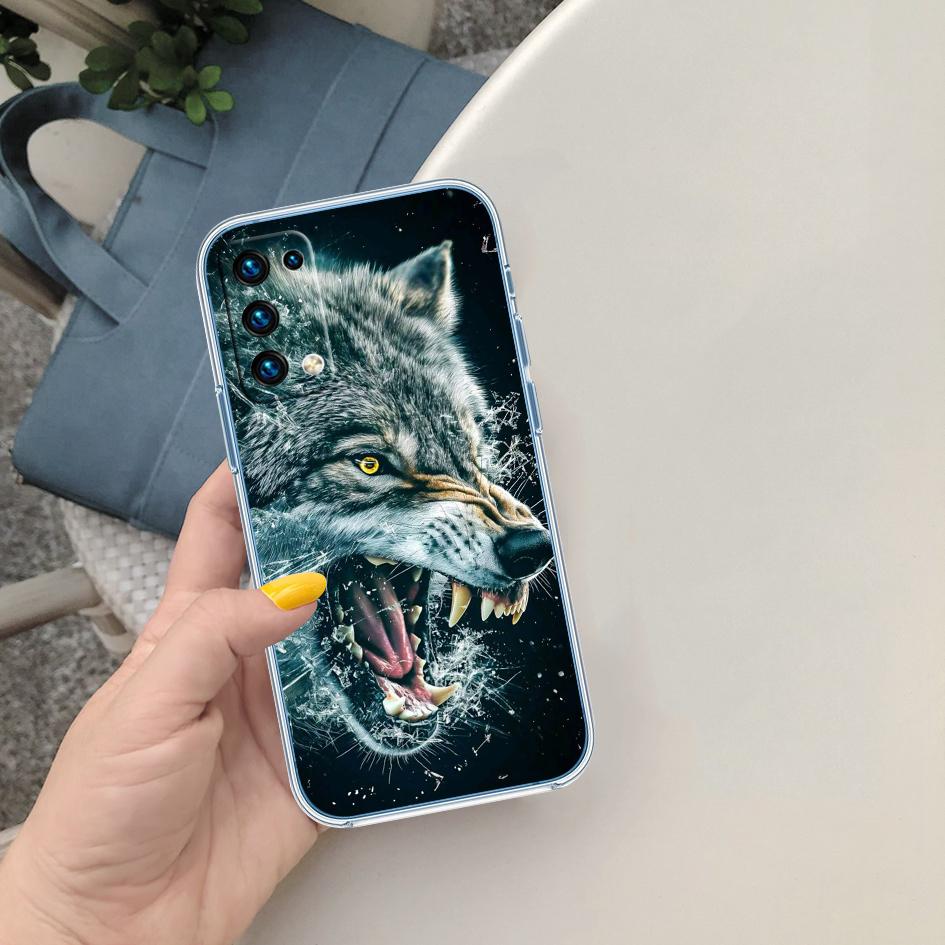 CJ8 Zvířecí Vlk Soft Shell Průhledný Kryt na Telefon pro Motorola Moto Edge 20 30 40 50 S30 Fusion Ultra Pro Neo Lite + G200 G23