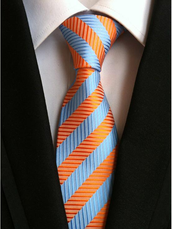8cm Polyester Striped Men's Tie for Professional Business Attire