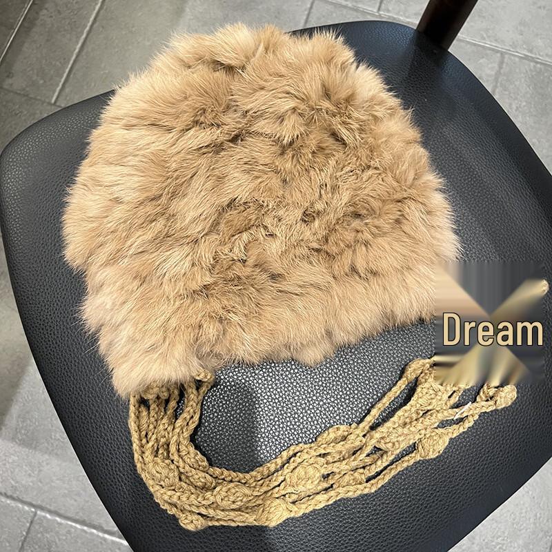 

Junbie Women s Rabbit Fur Lion Dance Earflap Hat