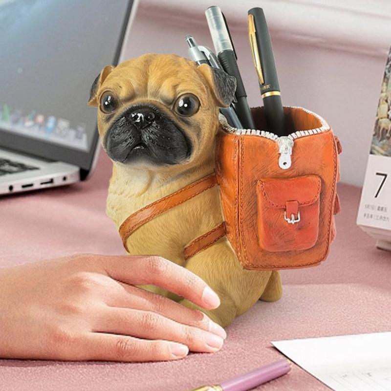 Cute Creative Pen Holder Student Desktop Decoration Ornaments Desk Storage Box Office Goodies Stationery Birthday Gift