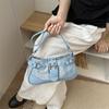 Hot Girl Motorcycle Studded Summer Niche Cute Women's Shoulder Bag/Shoulder Bag, Can Be Carried by Hand, Shoulder, or Crossbody (Two-Way)
