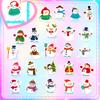 50 Snowman Stickers Cartoon Merry Christmas Holiday Decoration Scene Arrangement Stickers