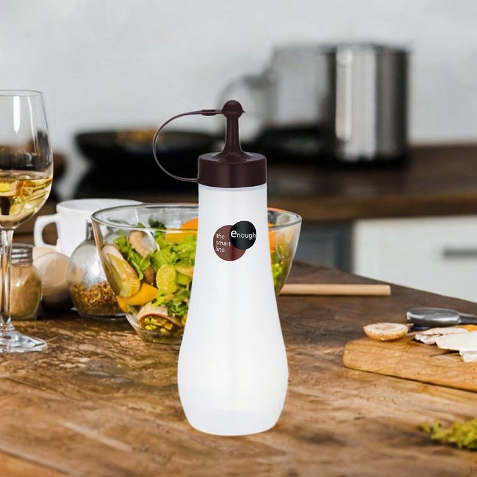 

Condiment Dispenser Bottle Portable Small Refillable for Home Cooking 360ML коричневий