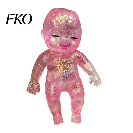 Babies Stress Relief Toy Glitter Toy, Clear Baby Doll Squeeze Soft Stretchy Sensory Fidget Relaxing Gift for Adults Kids, Party Favors Adult Hand Ball